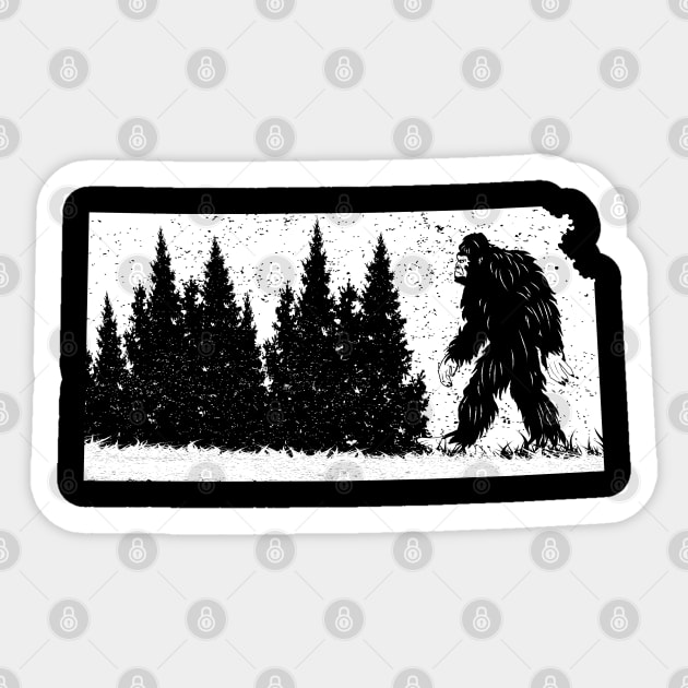 Kansas Bigfoot Sticker by Tesszero